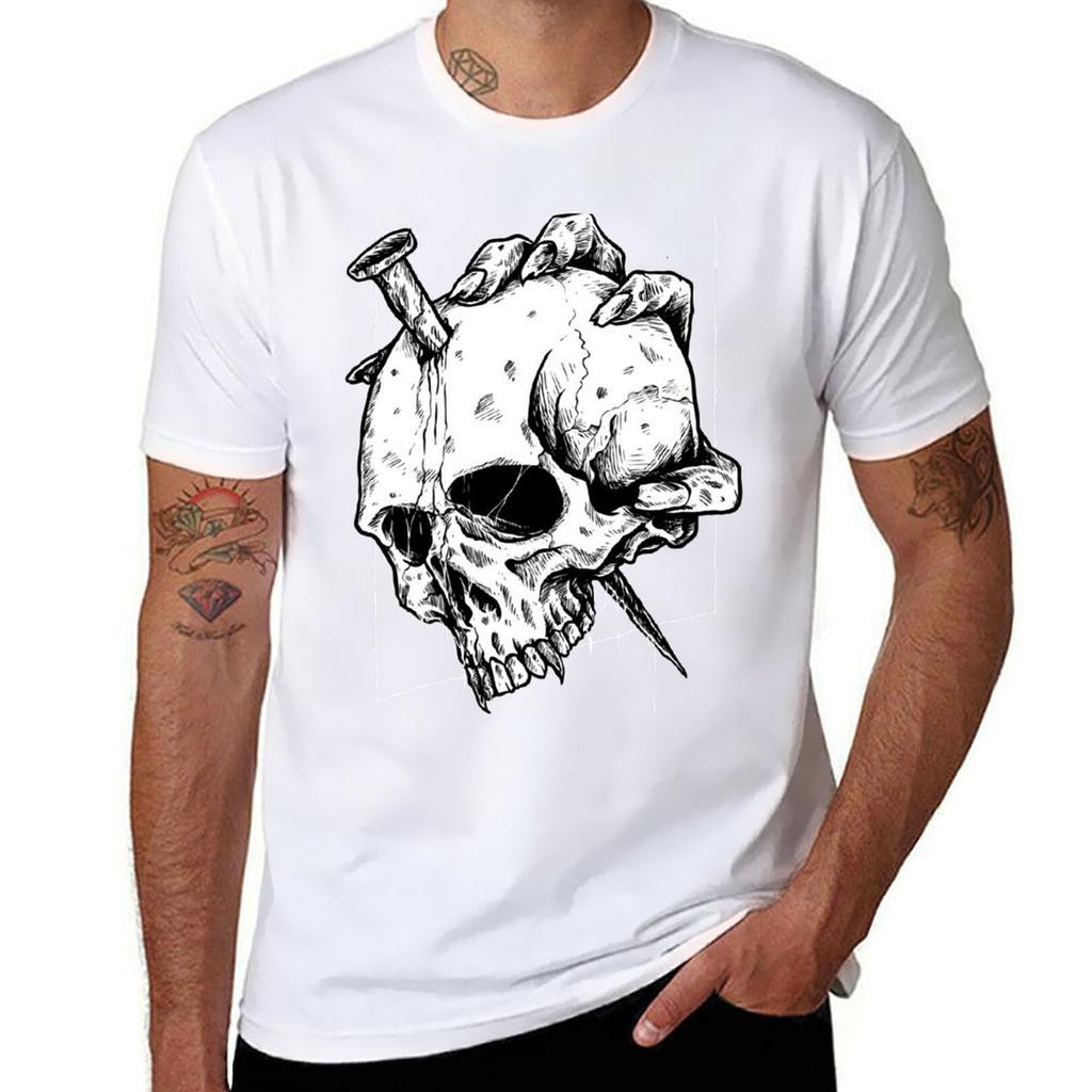 Skull Metal Nail Tshirt Comfort Stretch Tee Shirt Tshirt