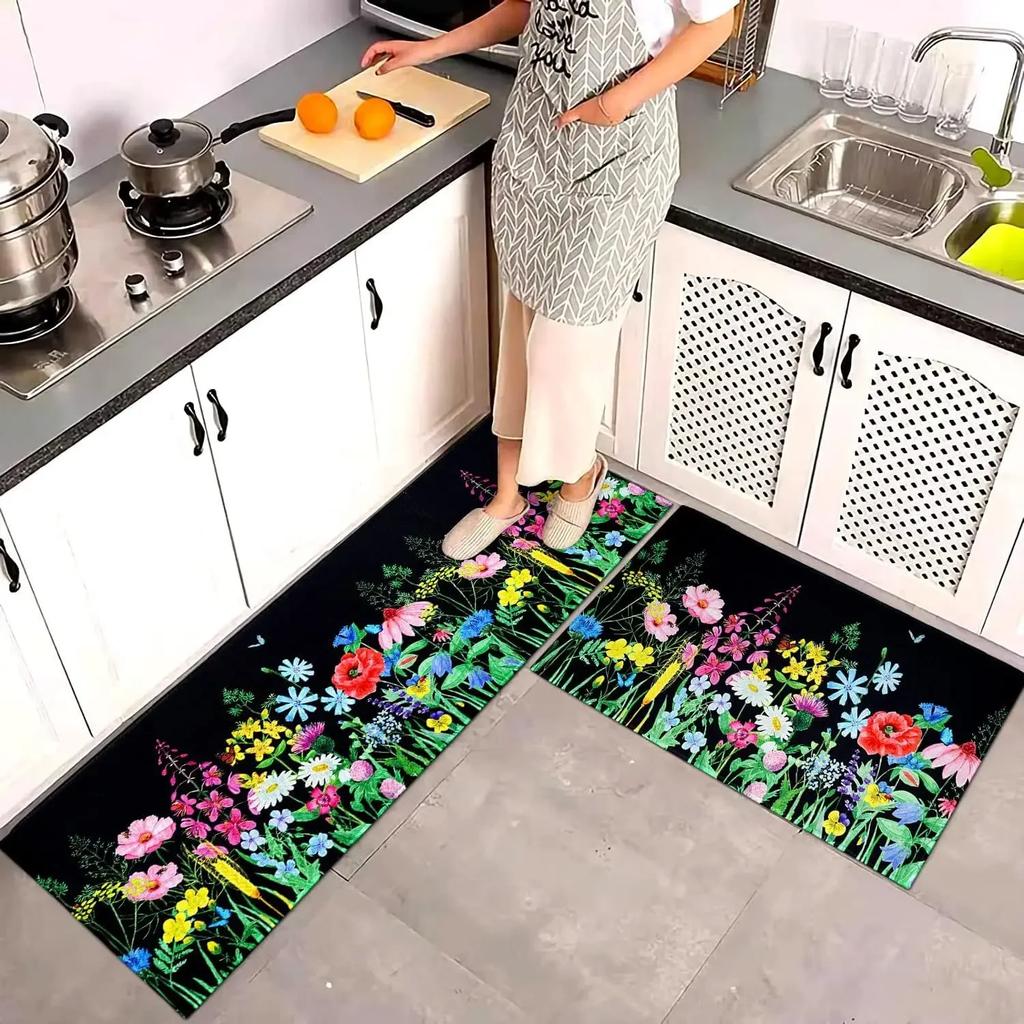 Hot Rooster Print Kitchen Mat Farmhouse Laundry Rug Carpet for Living Room Decor Lounge Area Nonslip Floor Mat Entrance Doormat