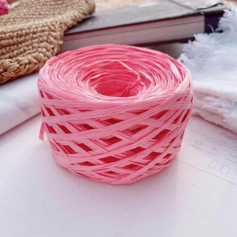 180m Raffia Yarn Paper Grass 100g/pcs for Knitting and Crochet Handmade Diy Straw Hat Bag Doll Slippers Weave Soft Yarn Thread