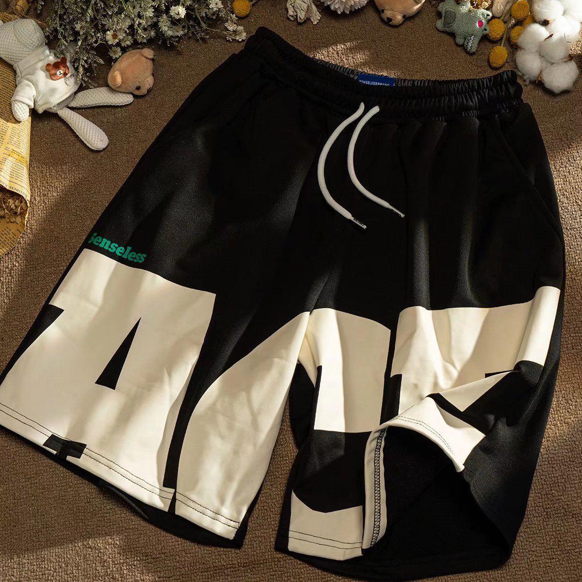 

Мужские модные летние повседневные шорты в американском стиле с широкими штанинами 3XL чёрный