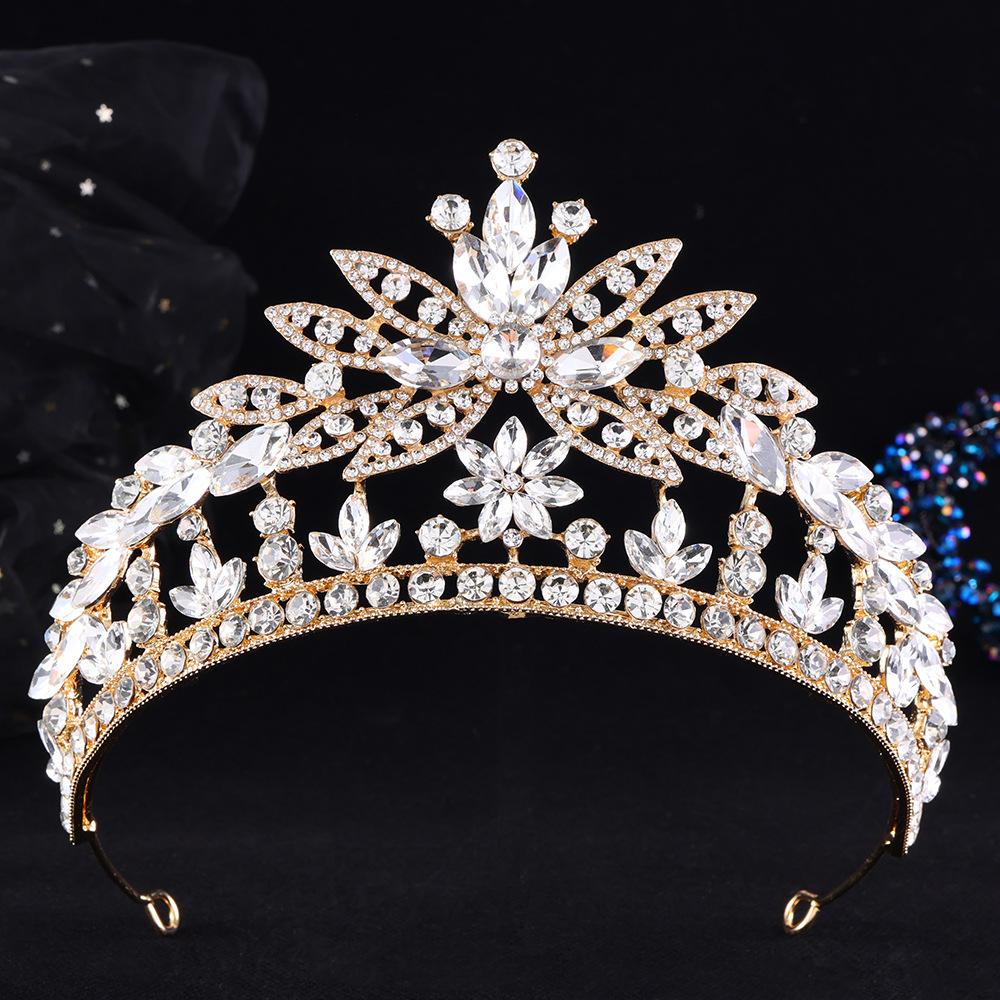DIEZI Vintage Barock Rosa Lila AB Kristall Opal Tiara für Damen Party Luxus Braut Brautkrone Haaraccessoires Schmuck