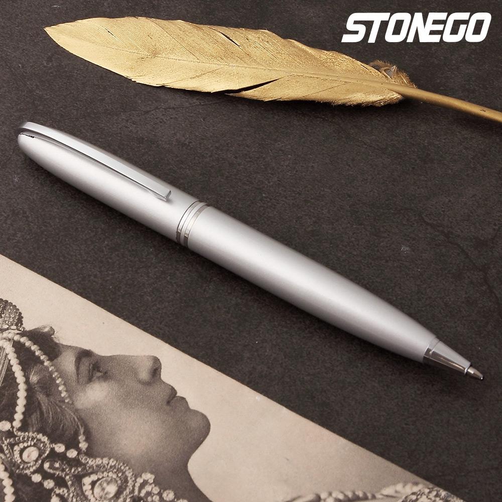 

STONEGO Retractable Twist Metal Ballpoint Pens, Rollerball Pen Medium Point (1.0mm) Smooth Writing Twist Ball Pens Black Ink серебряный