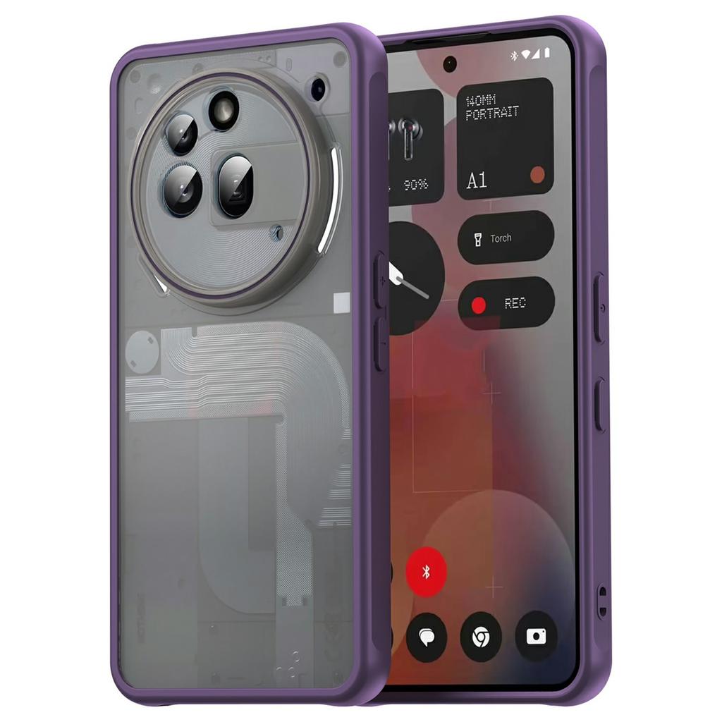 For Nothing Phone (3a) Pro Case Drop Proof Airbags Frosted Translucent PC+TPU Phone Back Cover