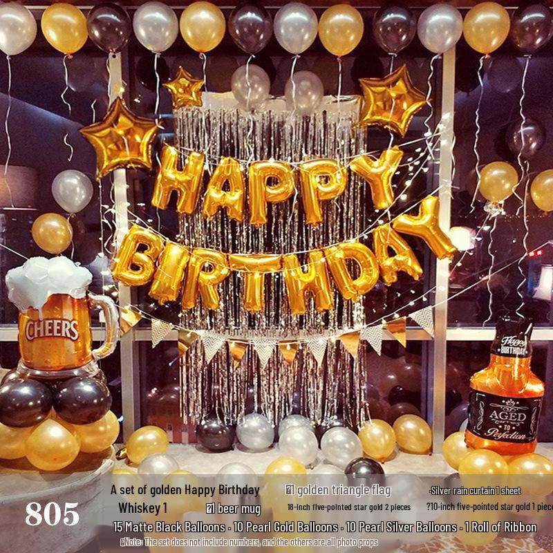 Romantic Birthday Balloon Set: High-End Decorations for Boyfriend or Girlfriend