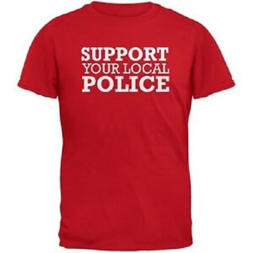 Support Your Local Police Cops T Shirt Tee Blue Line