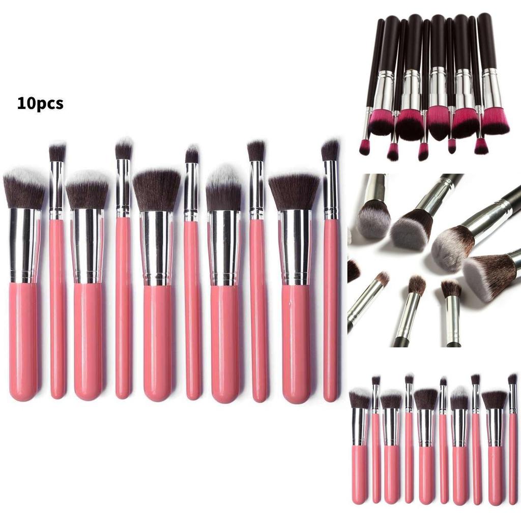 Make-up-Pinselset mit Kunstfasern und Holzgriffen für professionelle Frauen