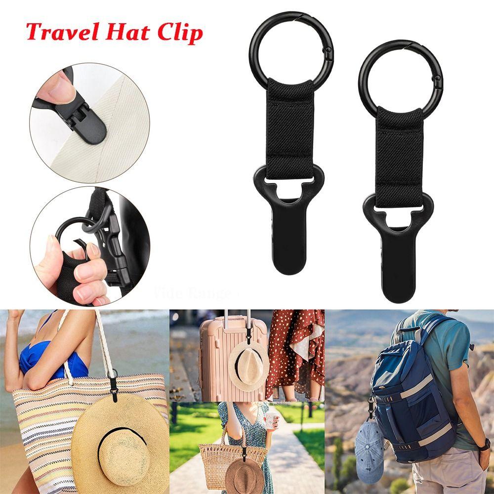 Outdoor Portable Travel Hat Clip Clip On Hands Free Hat Hanging Hook Anti-lost Hats Holder for Travel on Bag