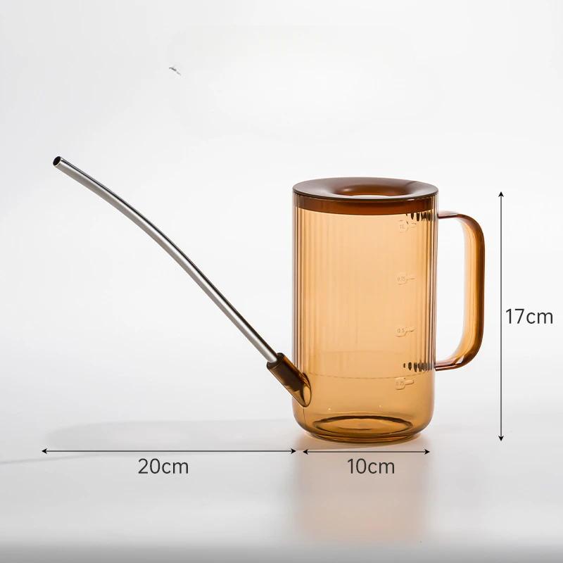 

1 шт. Лейка 1 л с длинным горлом, оборудование для полива комнатных растений, цветов, бонсай, офисного сада, садового инструмента коричневый