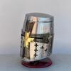 Templar Knight Helmet: Brass Cross, Medieval Replica, Cosplay Armor