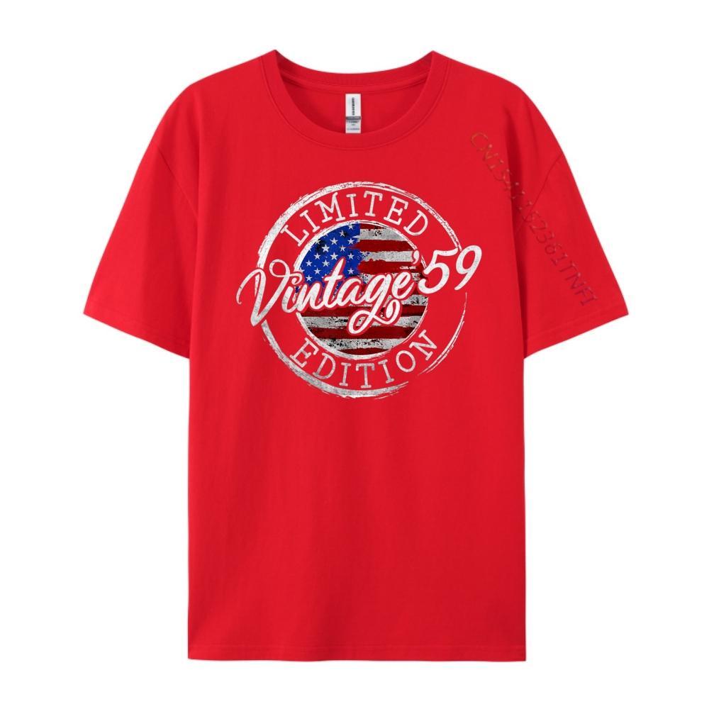 

Vintage 1959 American USA Flag 65th Birthday 65 Year Old Mens Clothing Oversized T Shirt Classic S