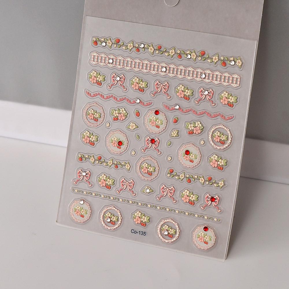 3D Rhinestone Floral Nail Stickers: Waterproof Crystal Diamond Appliques, Self-Adhesive Nail Art Decorations