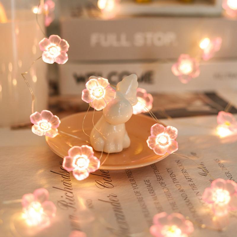 Thanksgiving LED Sakura light string, outdoor garden string lights, bedroom pink decorative fairy lights, colorful ambient mood