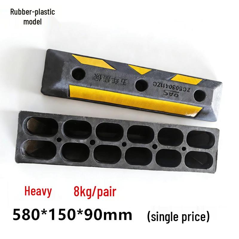 Dual Wheel Stopper Bollard: Rubber & Plastic Parking Position Limiter