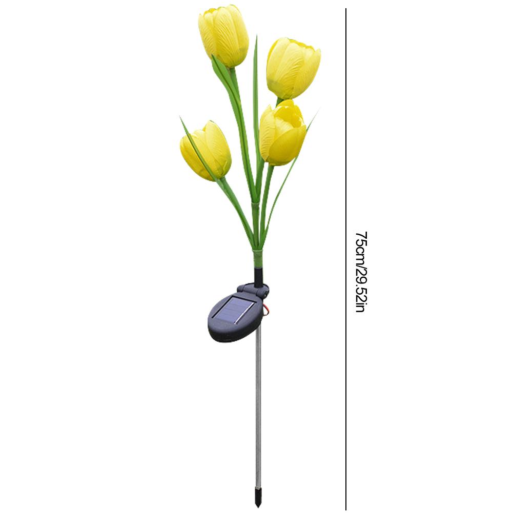 2 Pack Solar Outdoor Garden Lights IP65 Waterproof Solar Tulip LED Flower Light Solar Stake Flowers Lamp for Patio Lawn