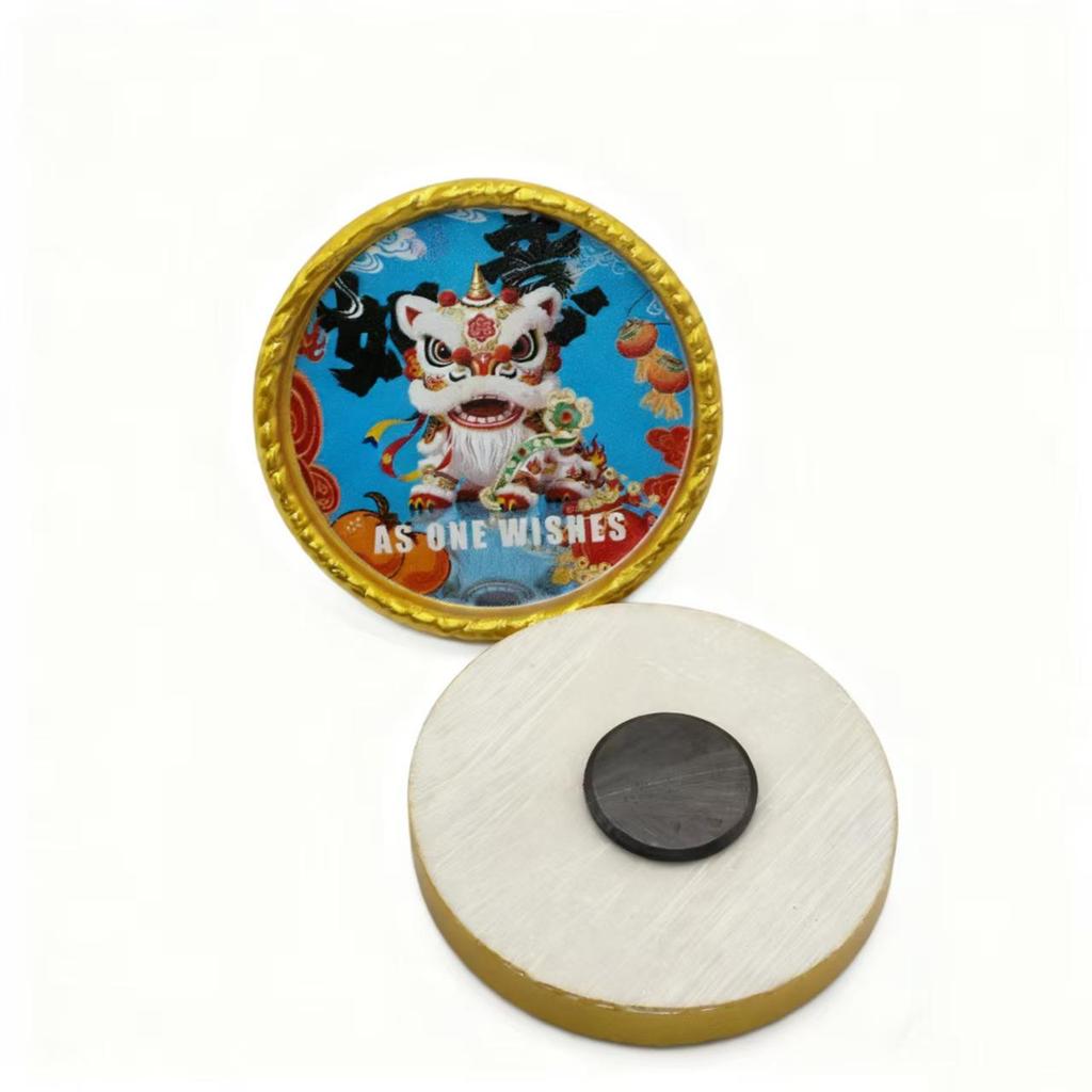 3D Lion Dance Fridge Magnet Photo Frame - Festive Spring Festival Decoration