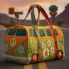 3D VW Bus Retro Travel & Gym Bag: Trendy Short-Distance Fashion