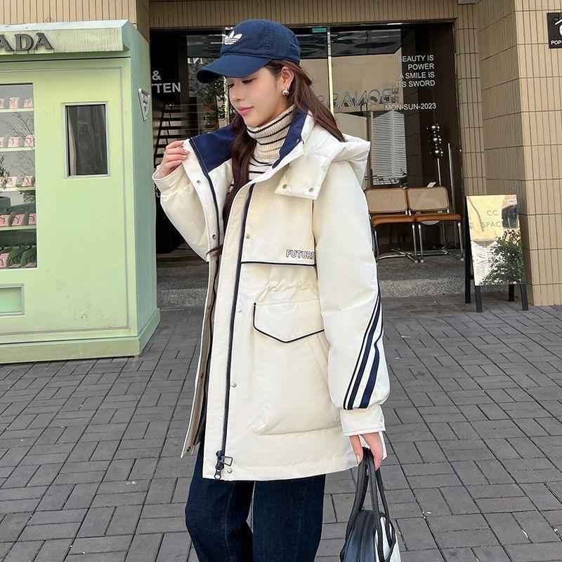 

Стиль талии Преодолевает Пуховик Женский Зимний Средней длины Новый Стиль Самая Горячая Рабочая одежда этого года Плюс Бархатная Куртка XXL