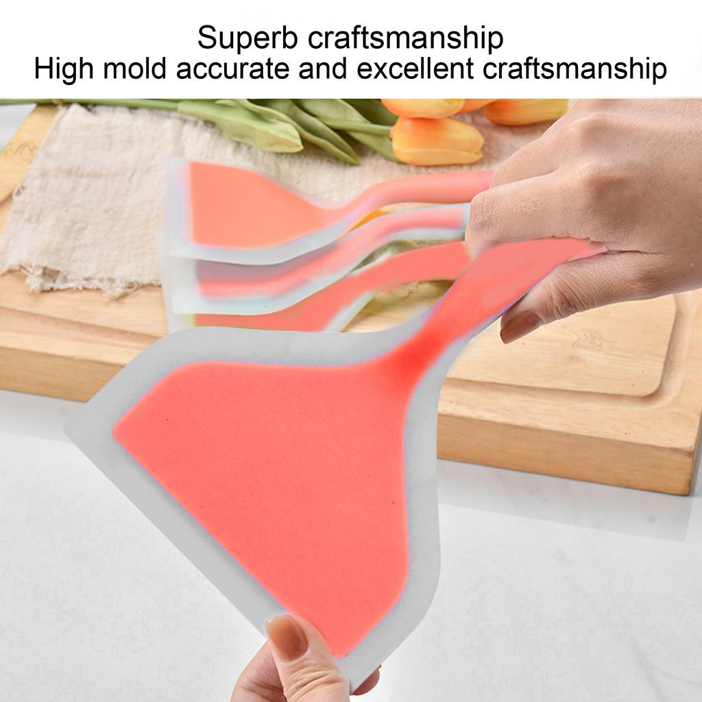 Cooking Spatula Transparent Twocolor Silicone Wide Mouth Frying Spatula Pancakes Fried Shovel for Home Kitchen