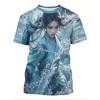 Mens Anime Water Warrior Girl 3D Print T Shirt Stylish Crew Neck Short Sleeve Casual Graphic