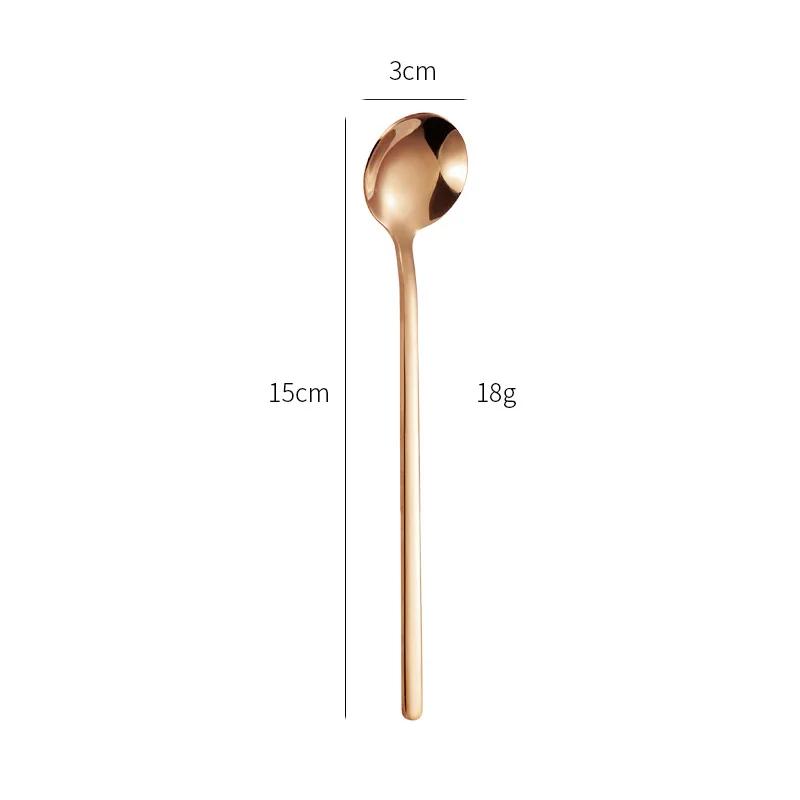 304 Stainless Steel Coffee Spoons Teaspoon Kitchen Tableware Gold Kitchen Coffee Accessories 13/15/17cm Mini Dessert Cake Spoon