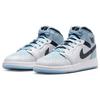 Air Jordan 1 Mid SE GS White Ice Blue Kids Sneakers Black DV1337-104