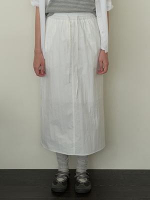 Deomiteun Ridge Button H Skirt (White)
