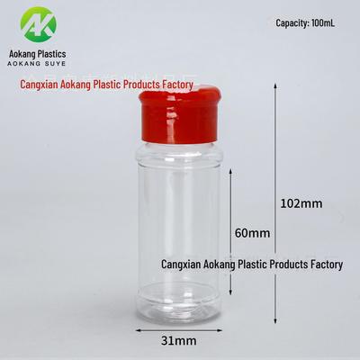 100ml Verdickte PET Pfefferflasche - Solider Kunststoff Gewürzbehälter