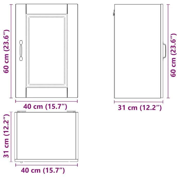 VidaXL Armoire murale de cuisine Porto gris béton bois d'ingénierie 854031