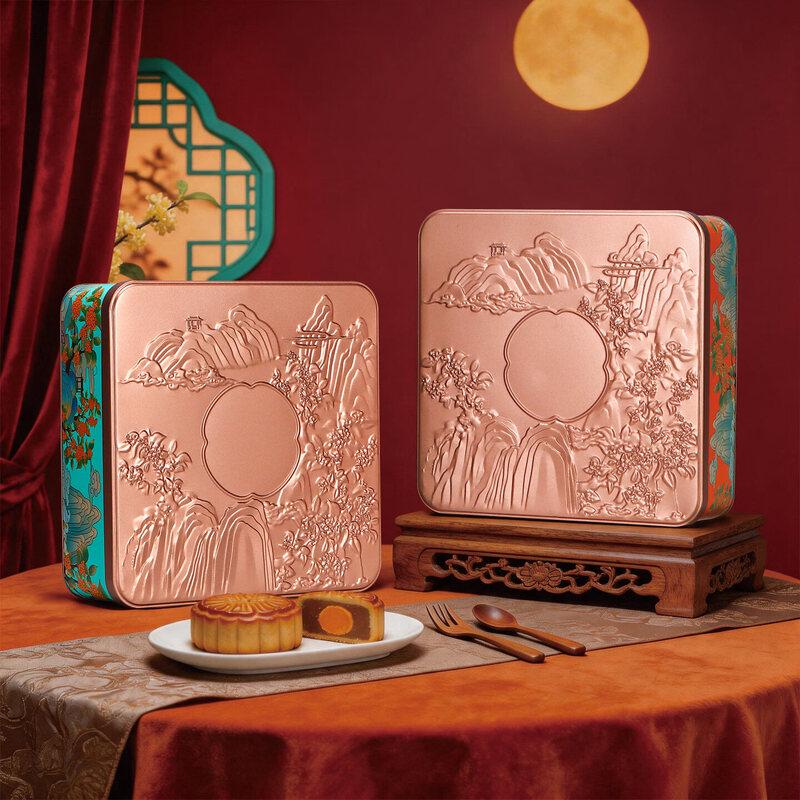 Boîte Cadeau 4 Pâtisseries Lunaires Fête de la Mi-Automne