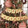 2pcs Christmas Decorations Vintage Merry Christmas Banner Retro Nostalgic Traditional Old Fashioned Victorian Xmas Holiday Decor