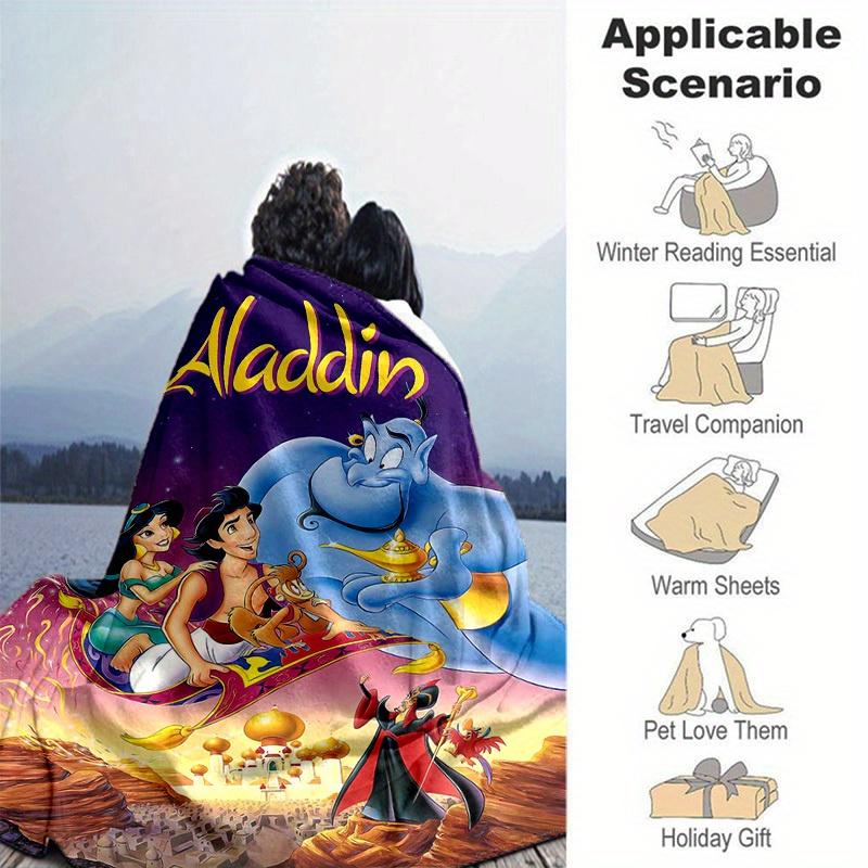 1pc. Cartoon Aladdin and Friends Flying Carpet Blanket, Home Decorative Throw Blanket for Family and Friend, Soft Warm Bedding Coverlet
