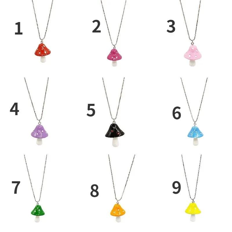 

Cartoon Mushroom Pendant Necklaces for Women Simple Sweet Clavicle Chain Aesthetic Jewelry Accessories Party Gift 2022