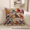 Horse Dog Owl Giraffe Embroidered Style Printed Pillow Cover Plush Polyester Cushion Case 2D Flat Printing Pillowcase Home Decor