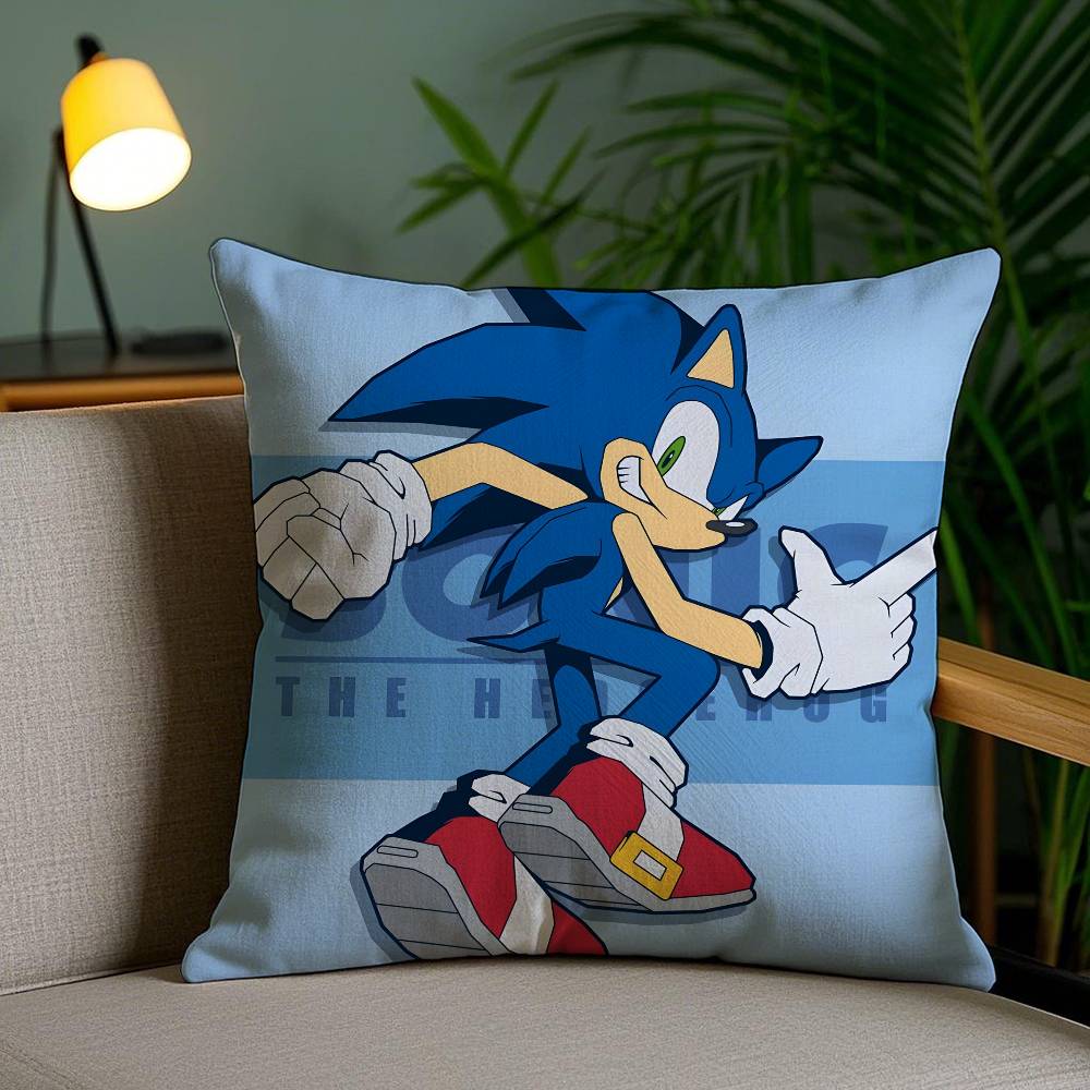 Cool Character S-Sonic-MT The Hedgehog Pillow Case Sofa And Living Room Decorative Cushion Covers Dust-proof And Mite-proof F