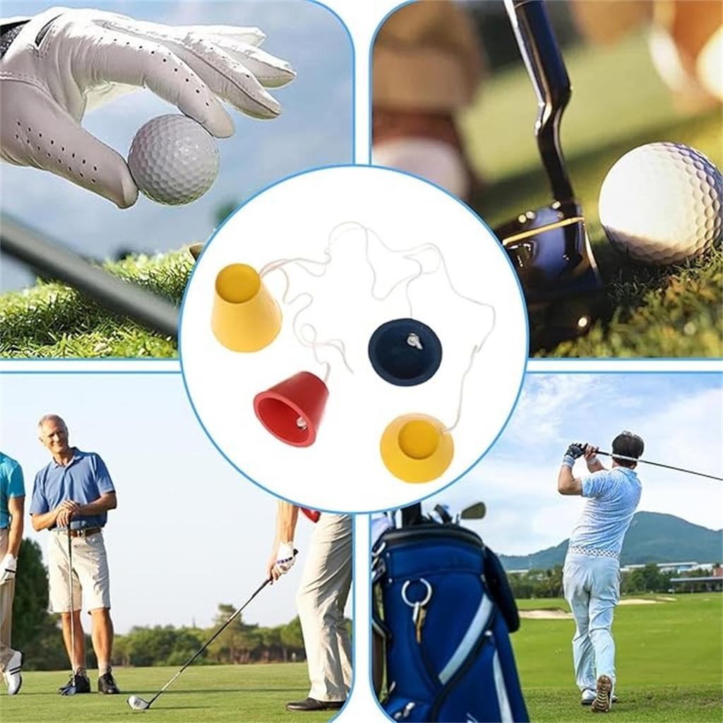 4-częściowy zestaw gumowych tee golfowych z kreatywnie ukształtowanymi wypustkami, uchwyt na tee do ćwiczeń golfowych na driving range, do treningu i do domowej praktyki golfowej