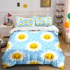 Cartoon Smiling Flower Pattern Bedding Set for Kids Luxury Gift 3pcs Digital Print Comforter Set Soft Comfortable Breathable