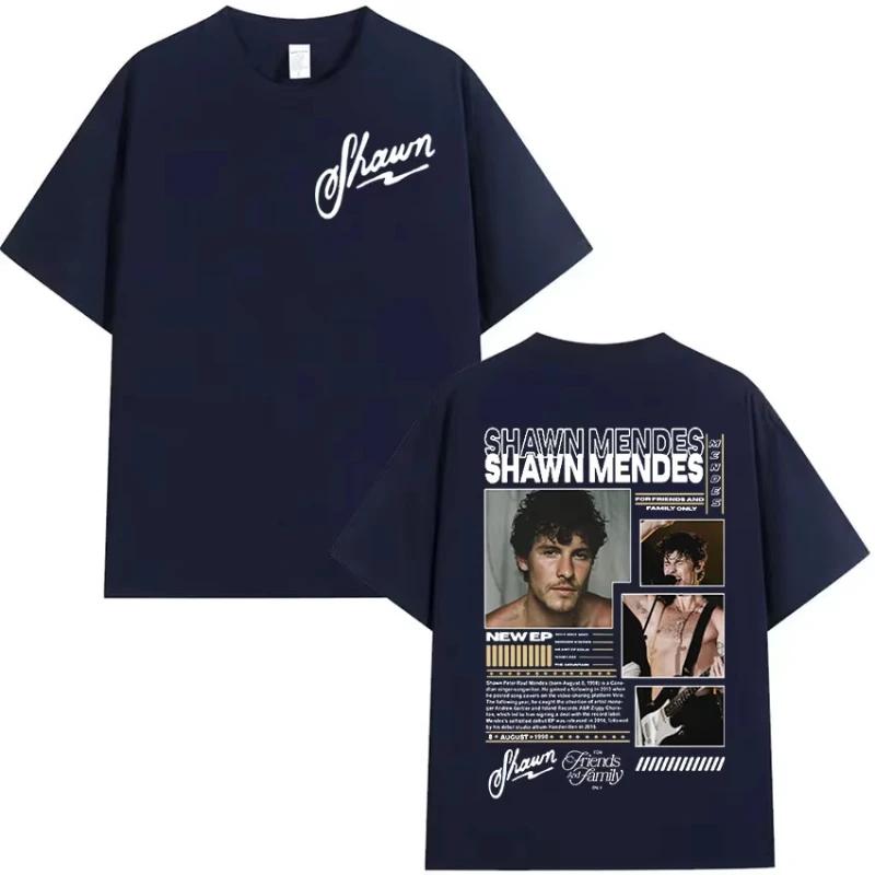 Raper Shawn Mendes Album 2025 Graficzne Koszulki Damskie Hip Hop Retro Koszulka z Krótkim Rękawem Bawełniana Oversize T-shirt Letnie Topy