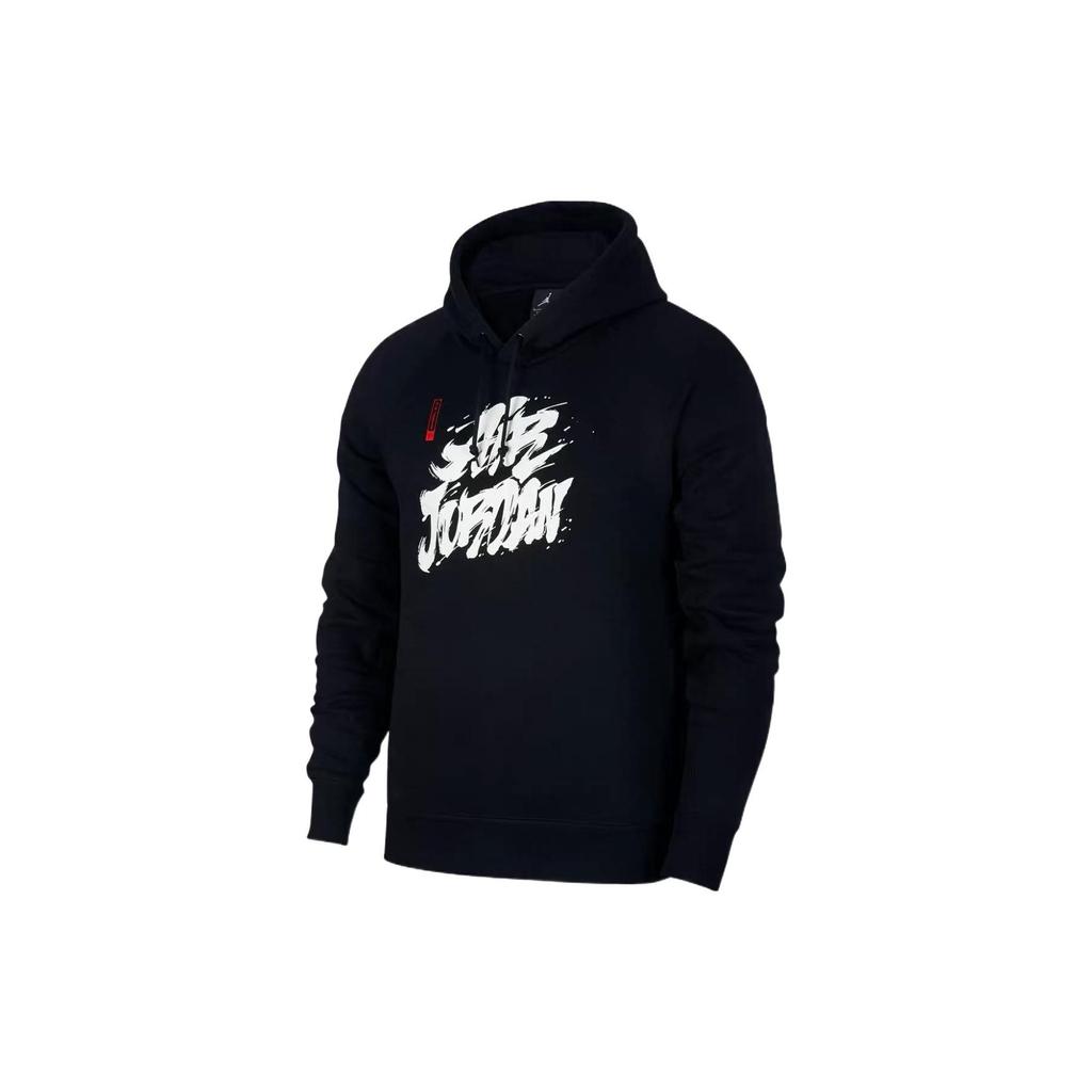 Jordan Graffiti Print Fleece Hoodie Men Tops Black BV7486-010