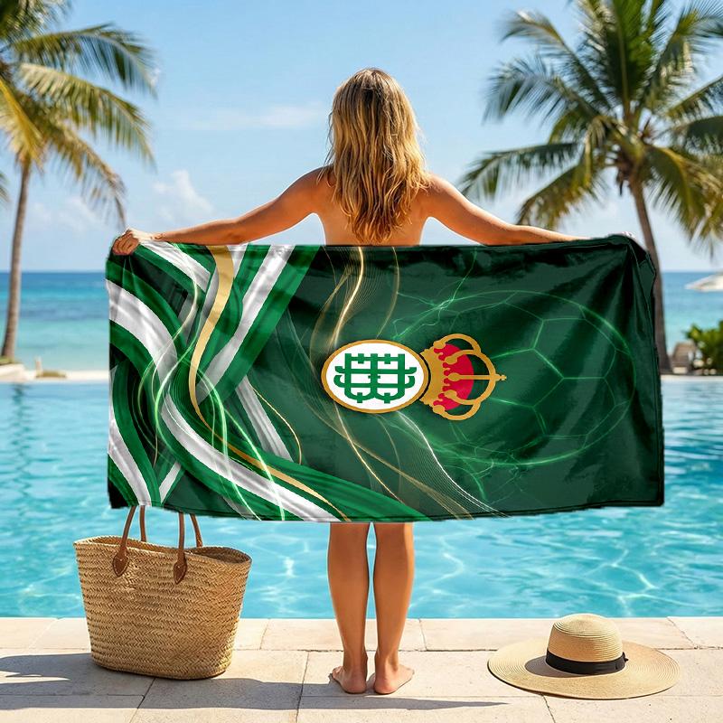 Real Betis Football Beach Towel Soft Microfiber Summer Towel Quick Dry Absorbent Towel for Beach Swimming Pool Travel