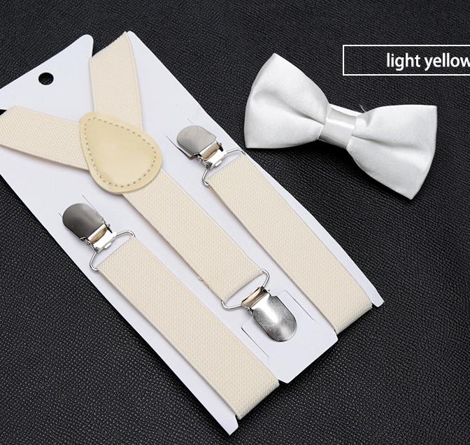 Kids Suspenders Bow Tie Set Boy Girl Retro Adjustable Suspenders Children Baby Braces Clip-on Trousers Wedding Ties Accessories