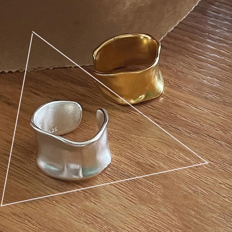 Δαχτυλίδι από Ασήμι 925 Γεωμετρικό Πολυεπίπεδο με Στρογγυλές Χάντρες Γυναικεία Μόδα Punk Τemperament Αντιαλλεργικό Στολίδι Κοσμήματα