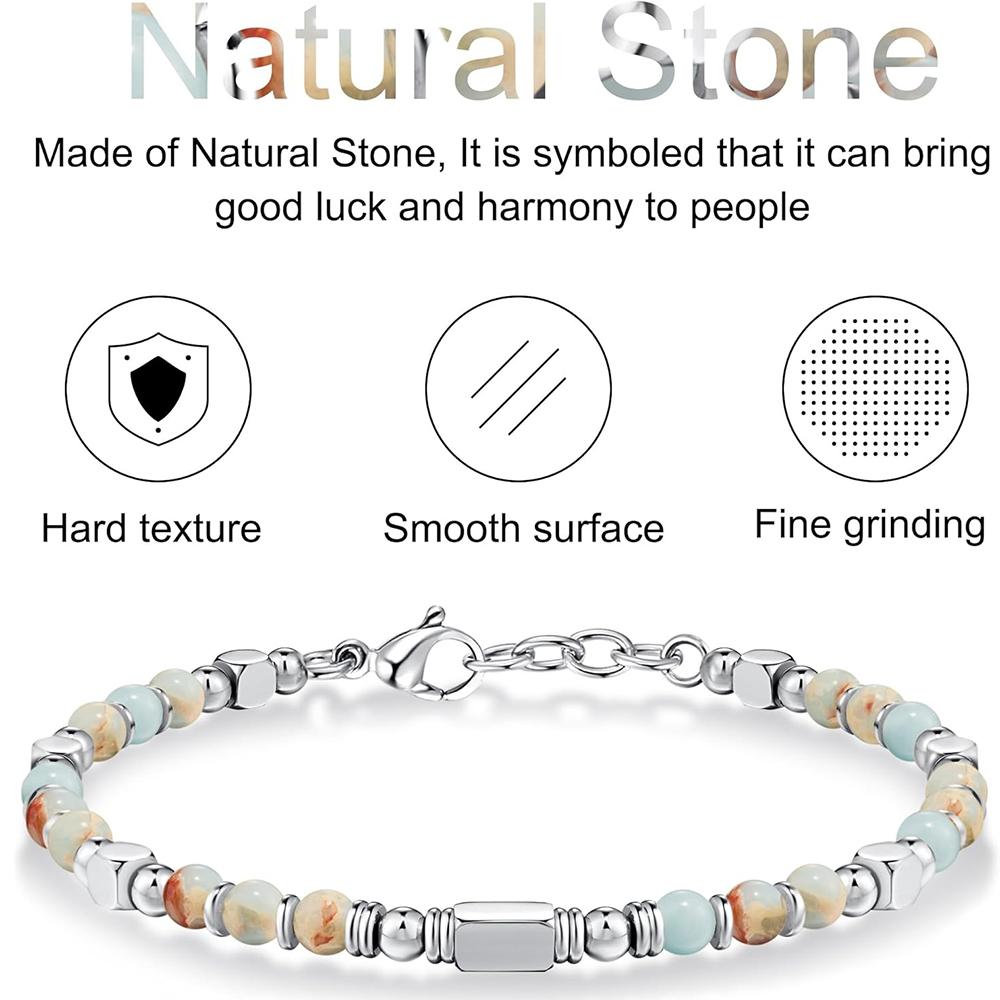 Colorful Natural Stone Adjustable Bracelet Exquisiteelegant Festival Gifts Fashionable Trendy Essential Accessory for Dressing