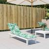 Vidaxl Sun Lounger Cushion, Leaf Pattern, Oxford Fabric