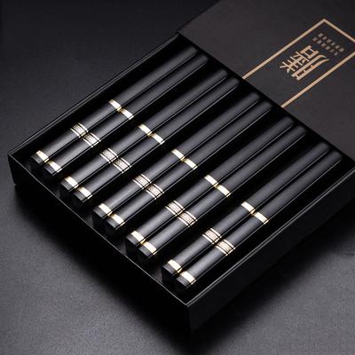 5 paia di bacchette cinesi giapponesi in oro nero che mangiano cibo bastoncini di sushi bacchette coreane in lega riutilizzabili set stoviglie da cucina sane