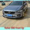 Volvo S90 Przedni Spoiler Pod Zderzak, Tekstura Włókna Węglowego w Połysku, Trzyczęściowy Protector Zderzaka