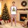 Christmas Family Matching Pajama Set with Printed Round Neck Long Sleeve Top and Pants for Parents and Kids