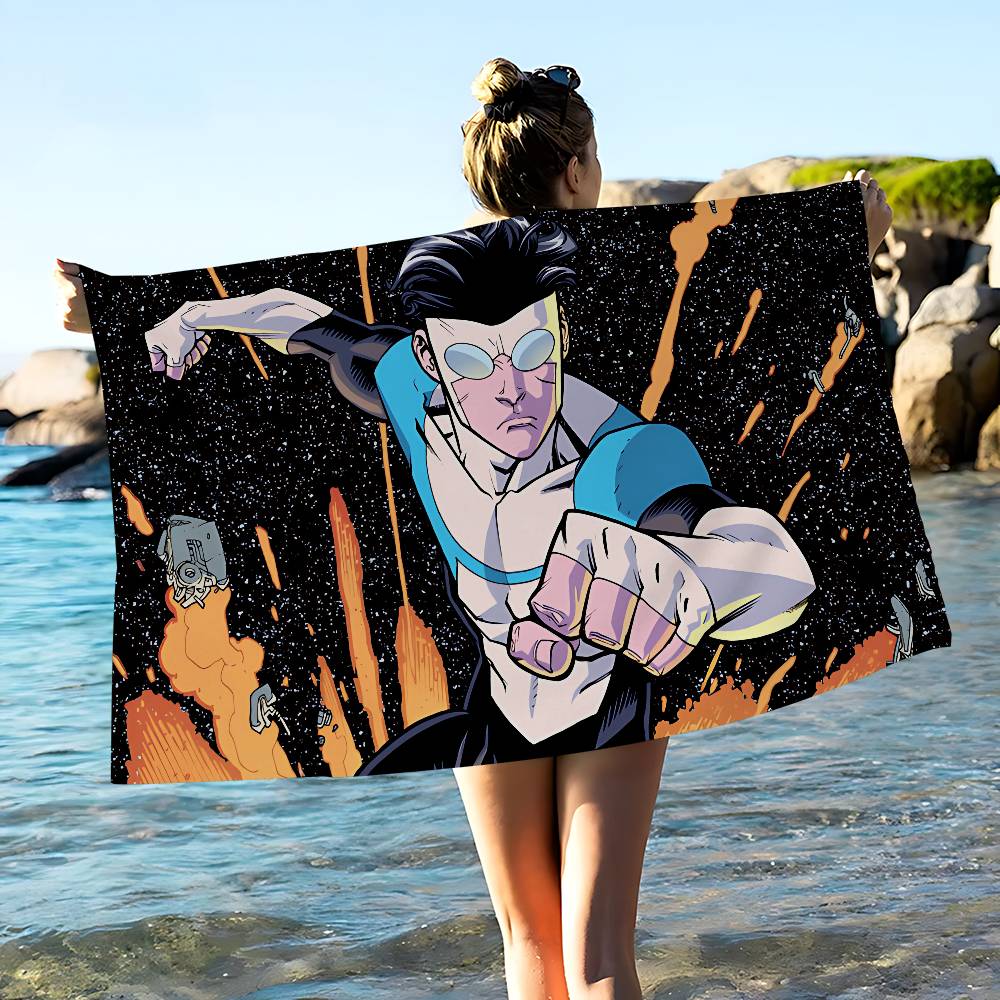 Animation I-Invincibles Mikrofaser Bedrucktes Strandtuch Bergsteigen Yoga Strand Schwimmen Laufen Saugfähiges Weiches Handtuch