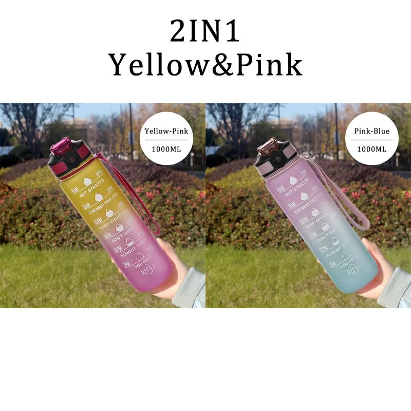 Water Bottle Motivational Sport Water Bottle Leakproof Drinking Bottles Outdoor Travel Gym Fitness Jugs For Kitchen
