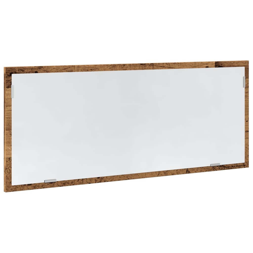 LED Bathroom Mirror with Rustic Wood Effect 100 x 8.5 x 37 cm Engineered Wood