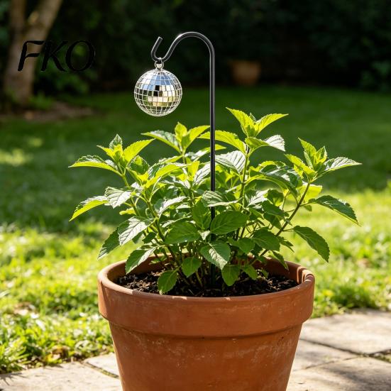 Outdoor Party Decorations Mini Disco Ball Garden Stake, Weatherproof Hanging Mirror Decoration, Flower Bed Decor Accessories Reflective